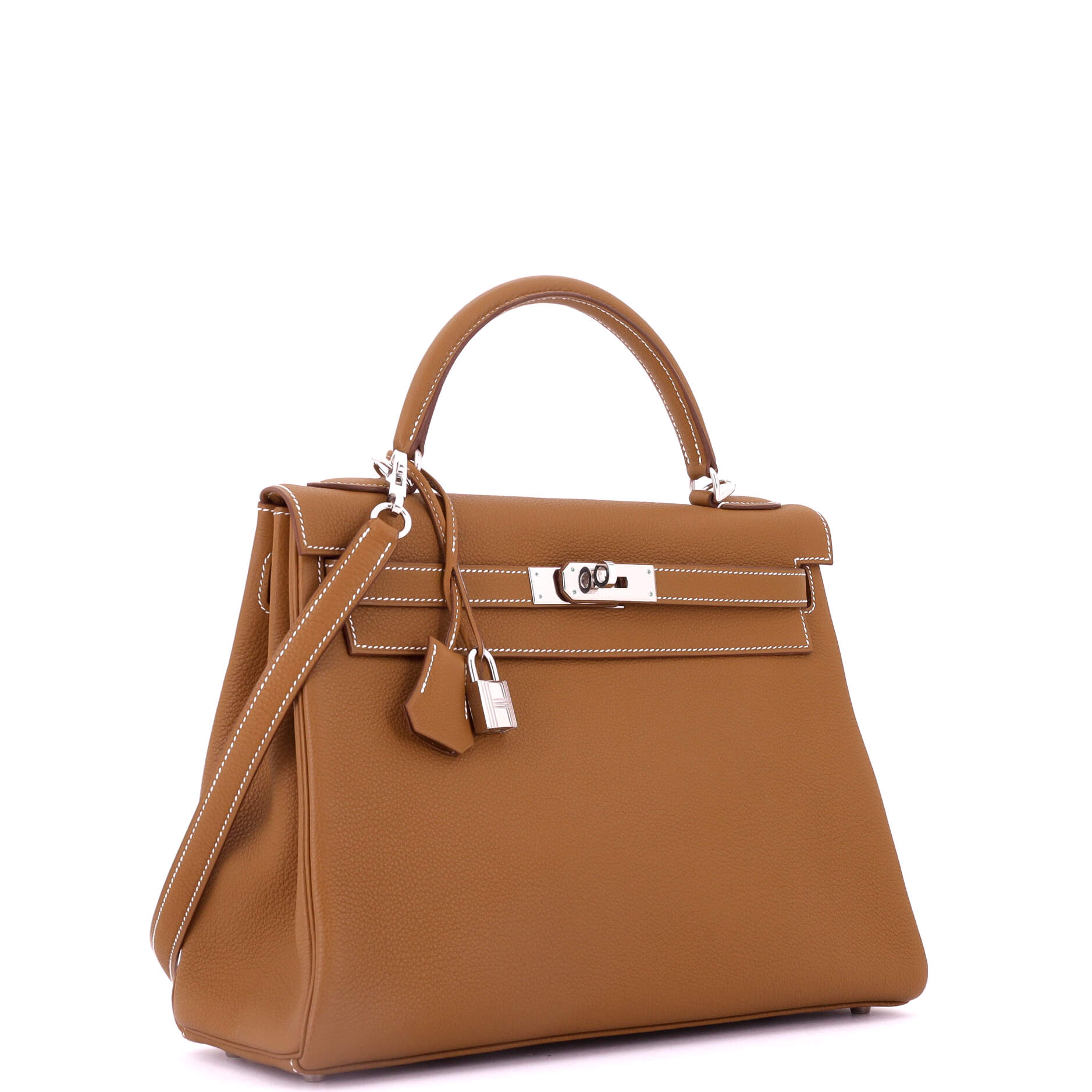 Kelly Handbag Gold Togo with Palladium Hardware 32