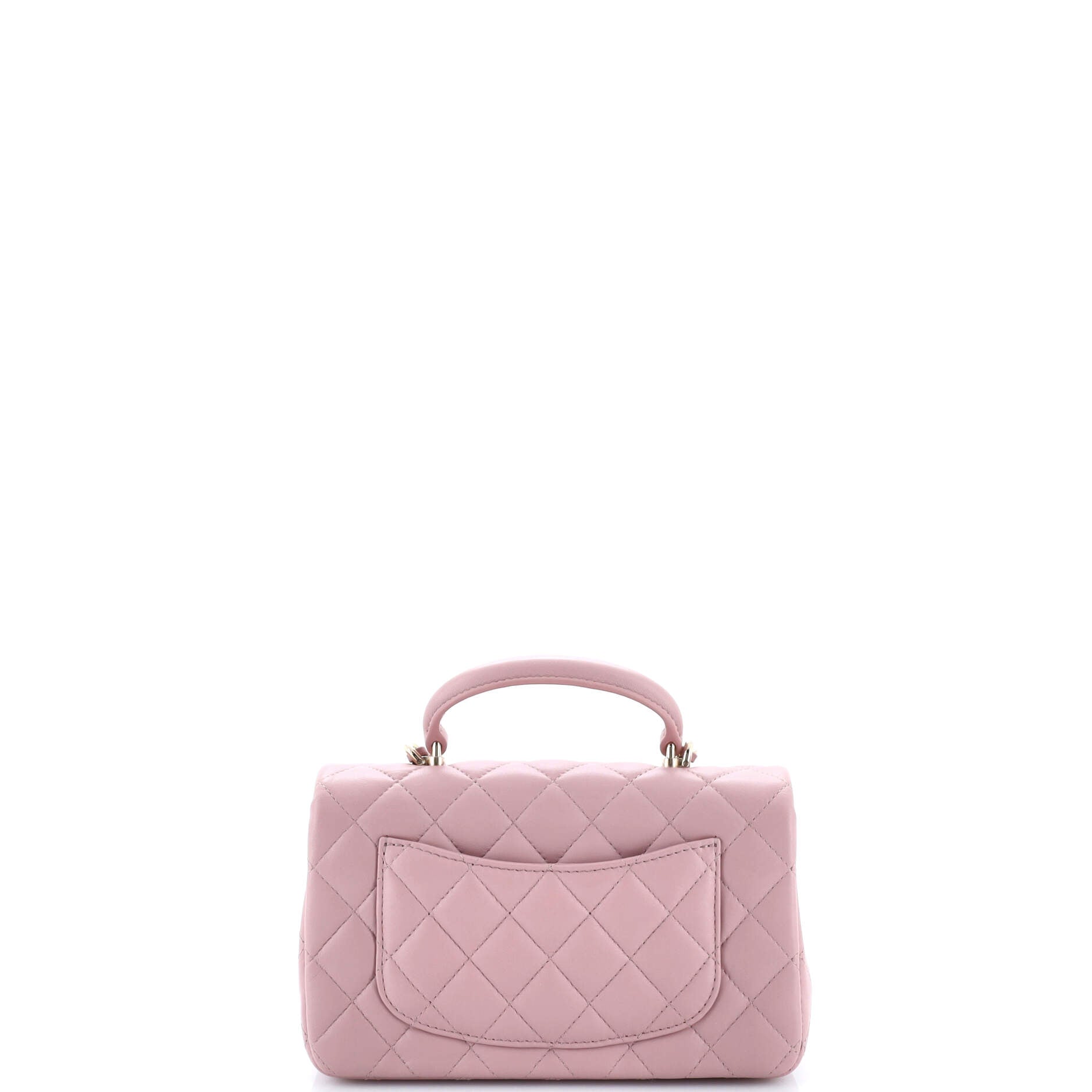 Classic Single Flap Top Handle Bag Quilted Lambskin Mini
