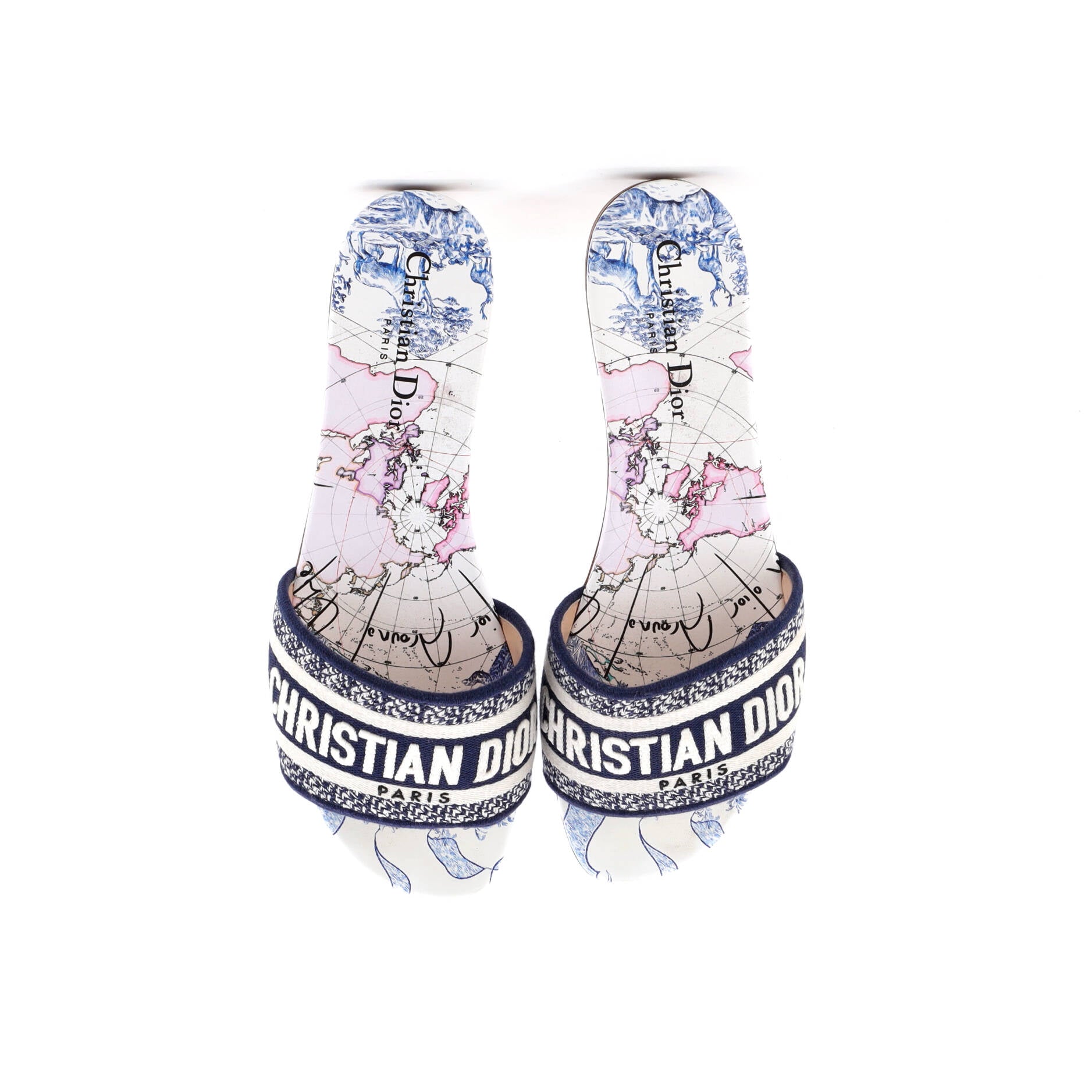 Women's Dway Flat Sandals Embroidered Canvas