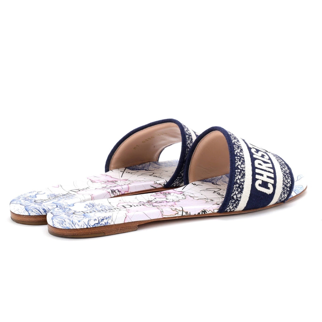 Women's Dway Flat Sandals Embroidered Canvas
