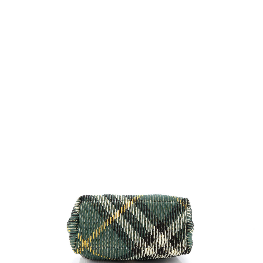 Peg Handle Bag Knit Check Fabric Mini