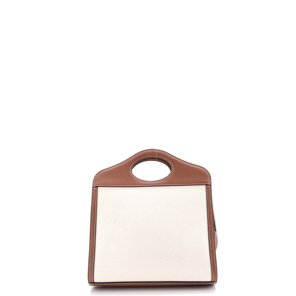 Logo Pocket Tote Canvas with Leather Mini