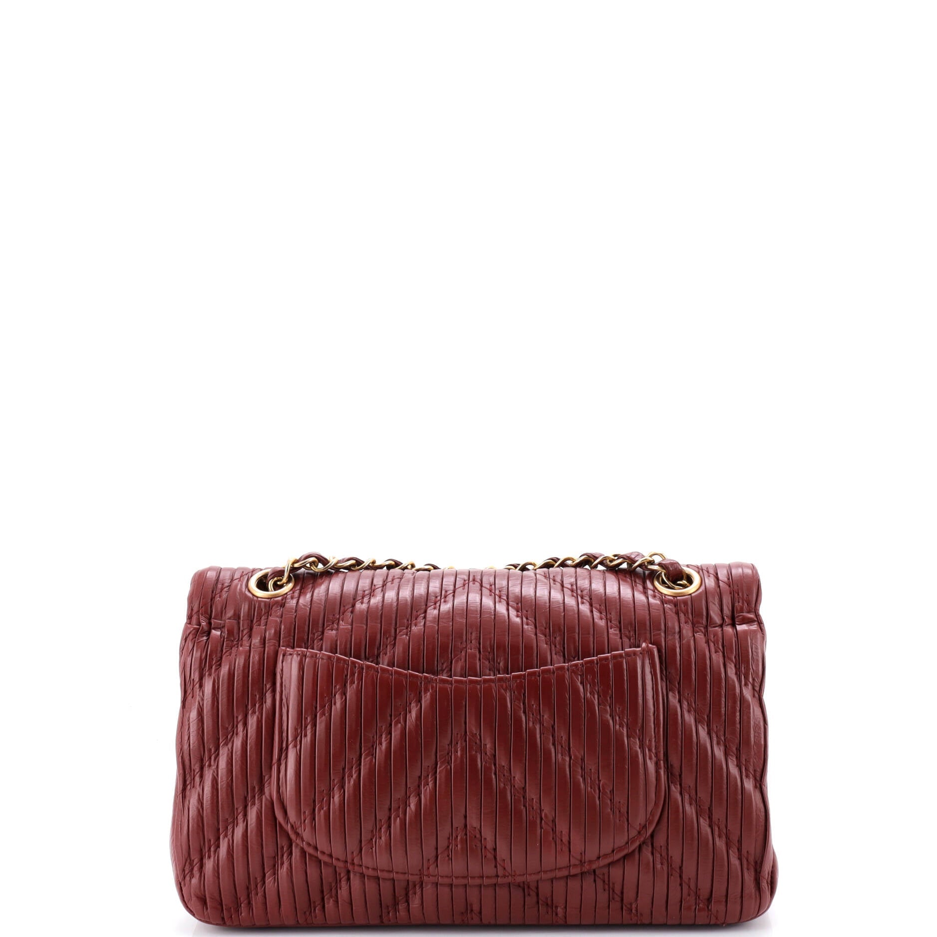 Coco Pleats Classic Double Flap Bag Pleated Crumpled Calfskin Medium