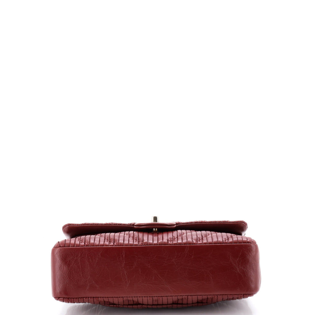 Coco Pleats Classic Double Flap Bag Pleated Crumpled Calfskin Medium