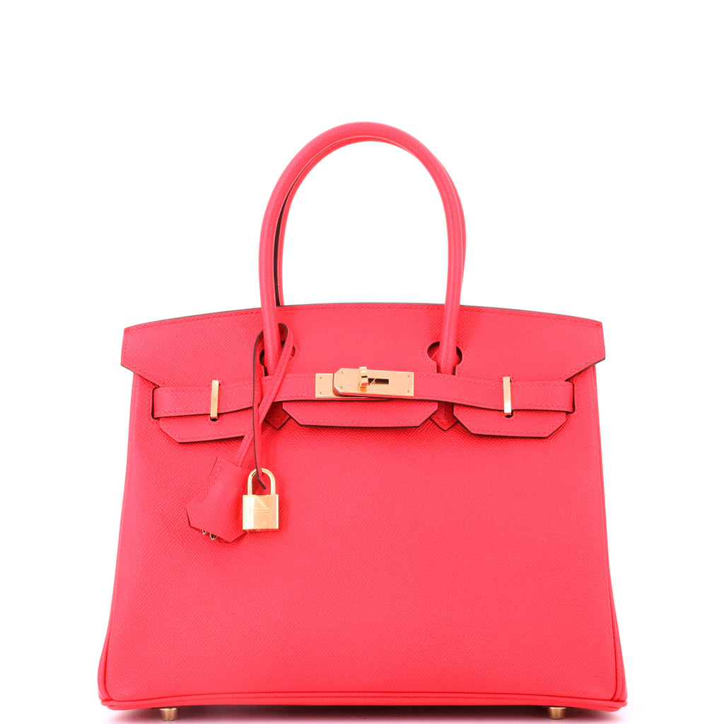 Birkin Handbag Bougainvillier Epsom with Gold Hardware 30
