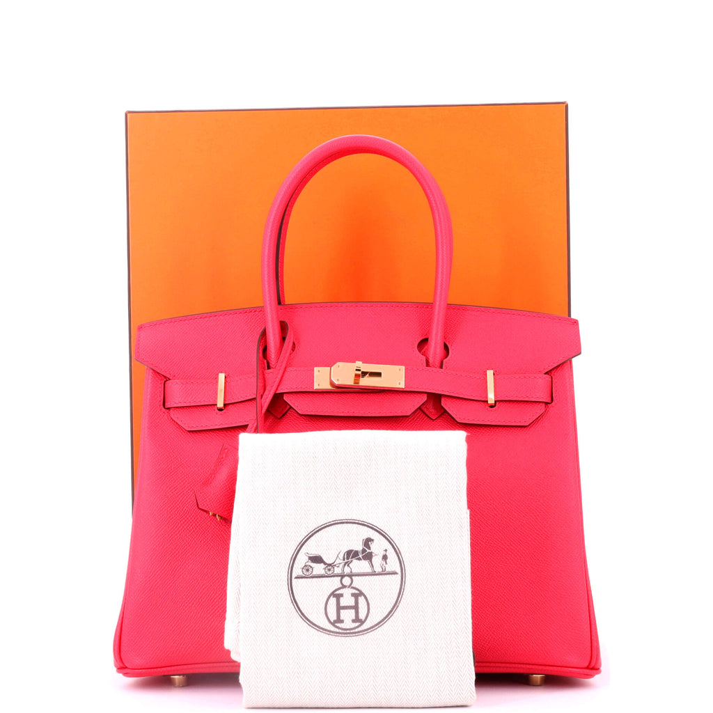 Birkin Handbag Bougainvillier Epsom with Gold Hardware 30