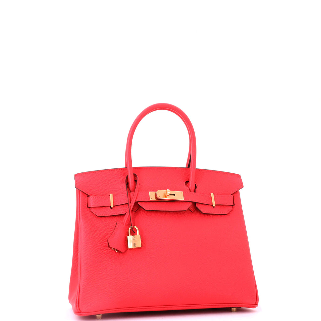 Birkin Handbag Bougainvillier Epsom with Gold Hardware 30