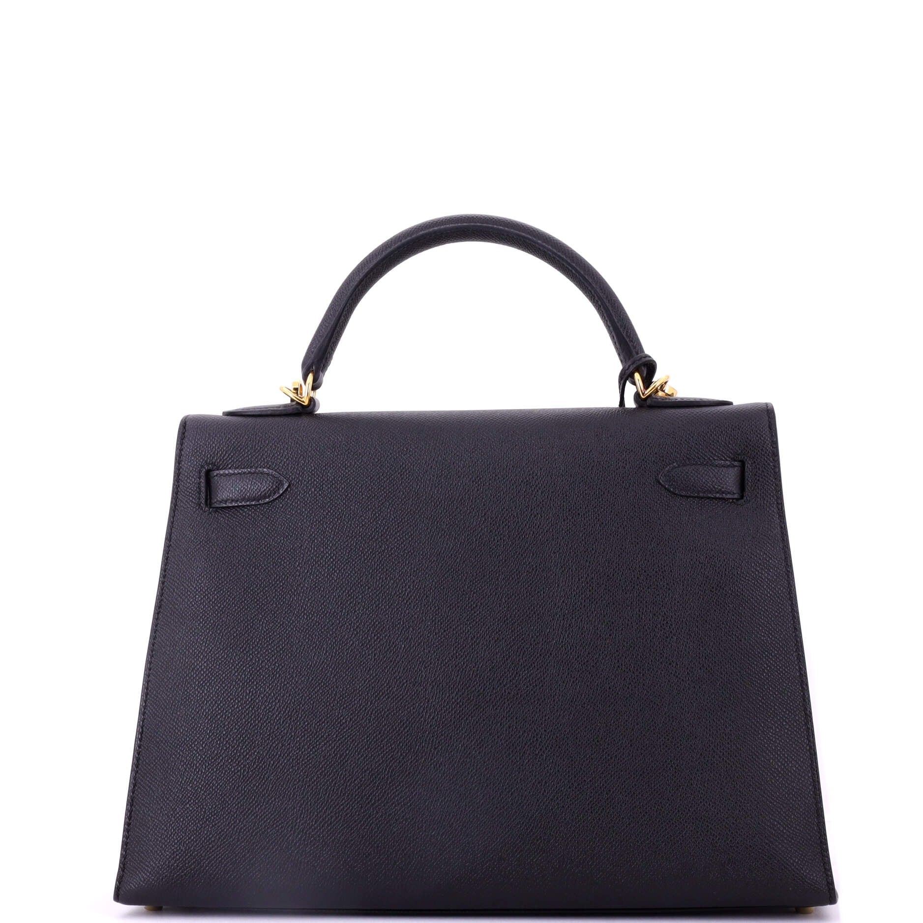 Kelly Handbag Noir Epsom with Gold Hardware 32