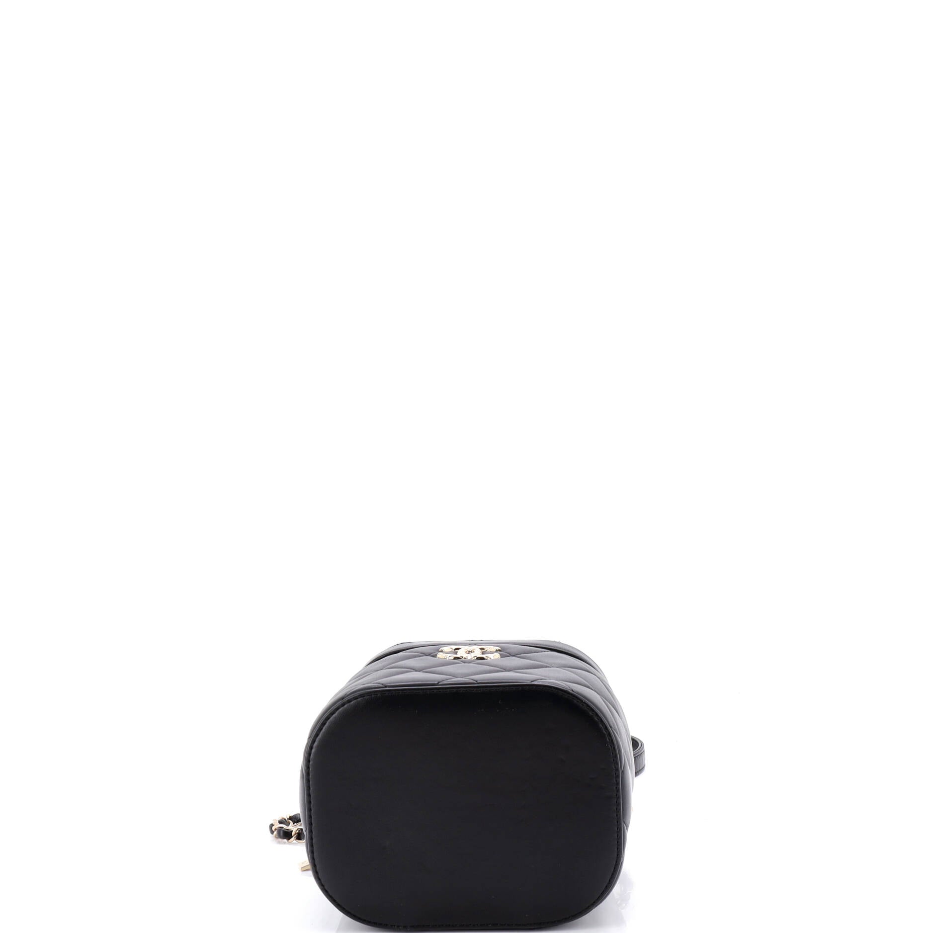 Trendy CC Top Handle Vanity Case Quilted Lambskin Small