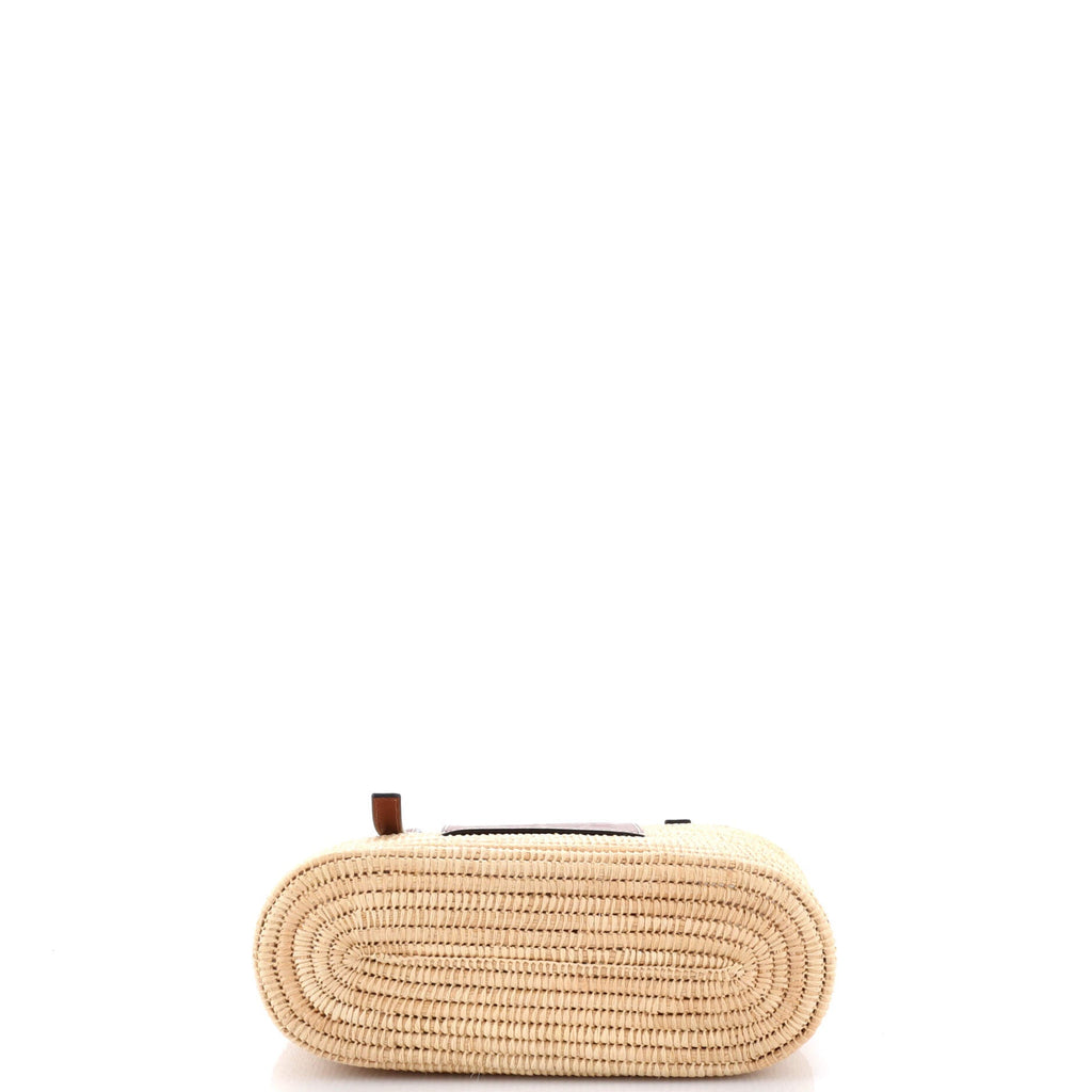 Square Basket Tote Woven Raffia Small