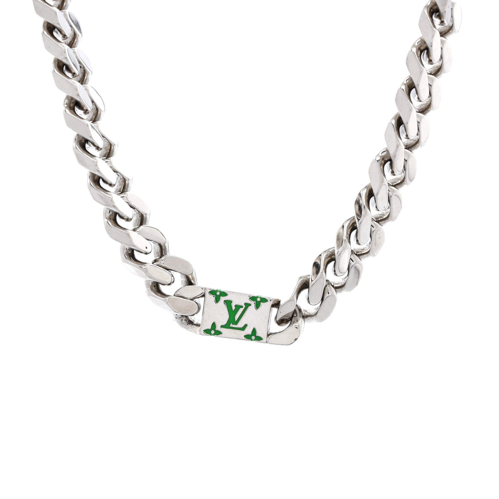 Mosaic Chain Necklace Metal with Enamel