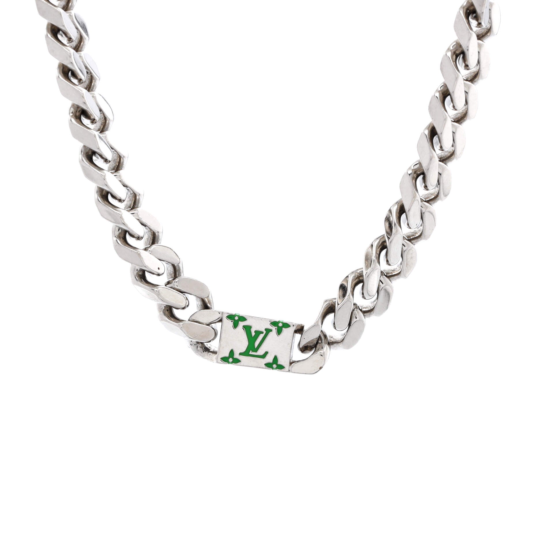Mosaic Chain Necklace Metal with Enamel