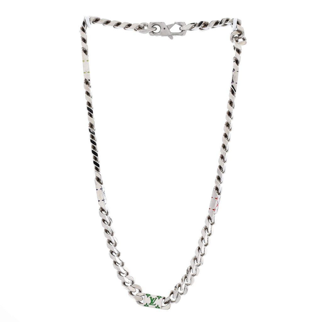 Mosaic Chain Necklace Metal with Enamel