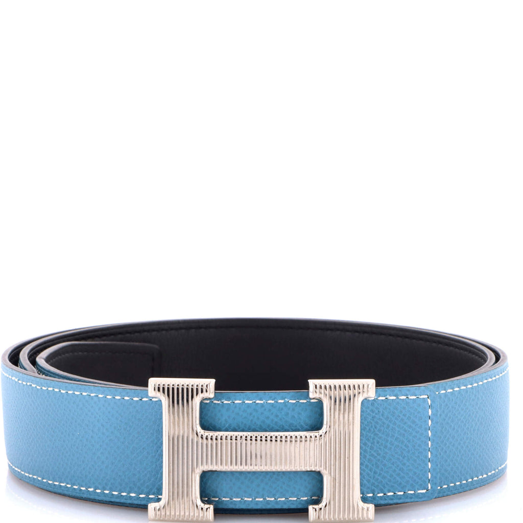 Constance Reversible Belt Leather with Striped Hardware Medium
