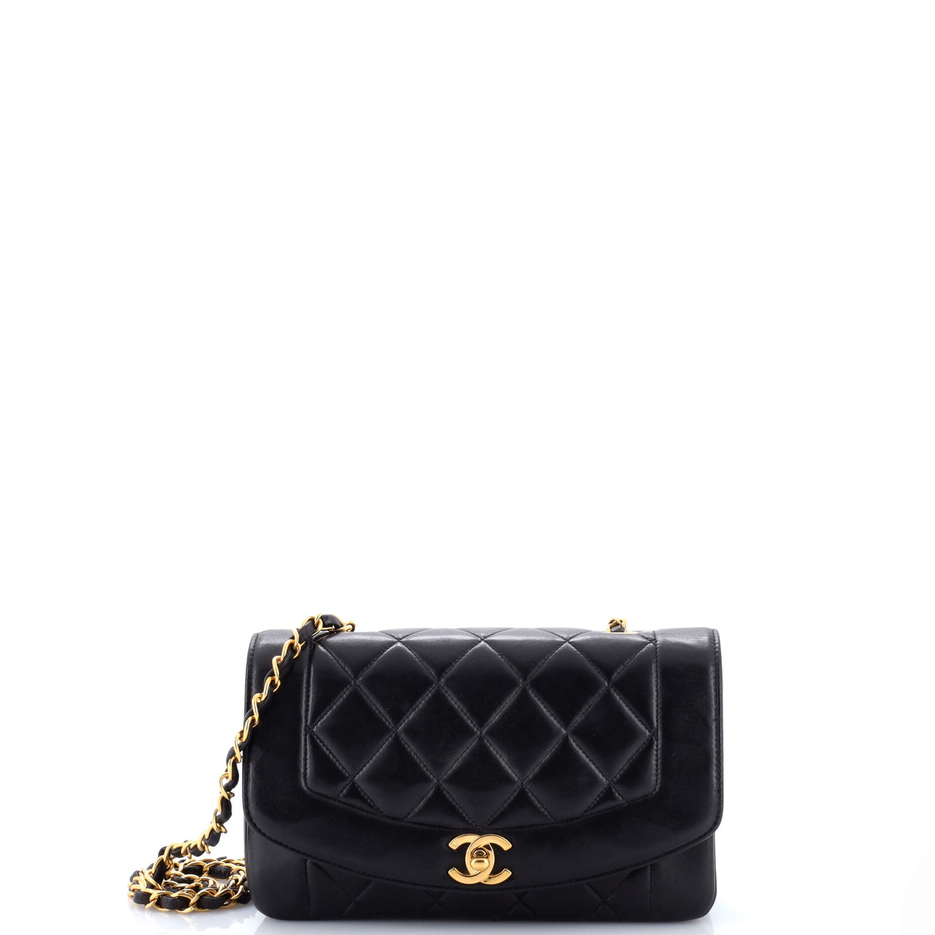 Vintage Diana Flap Bag Quilted Lambskin Small