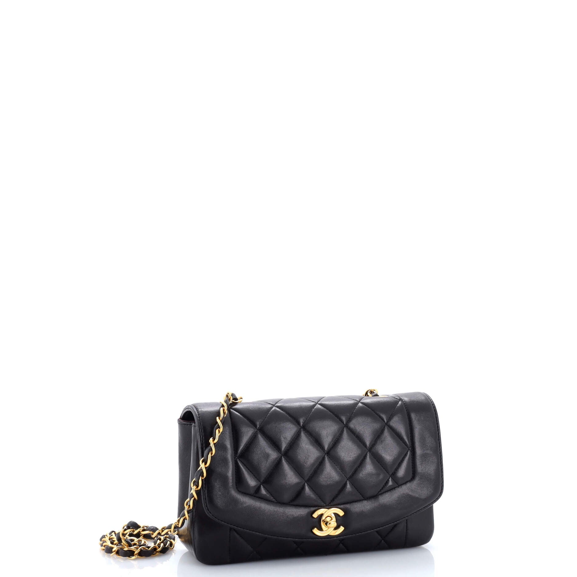 Vintage Diana Flap Bag Quilted Lambskin Small
