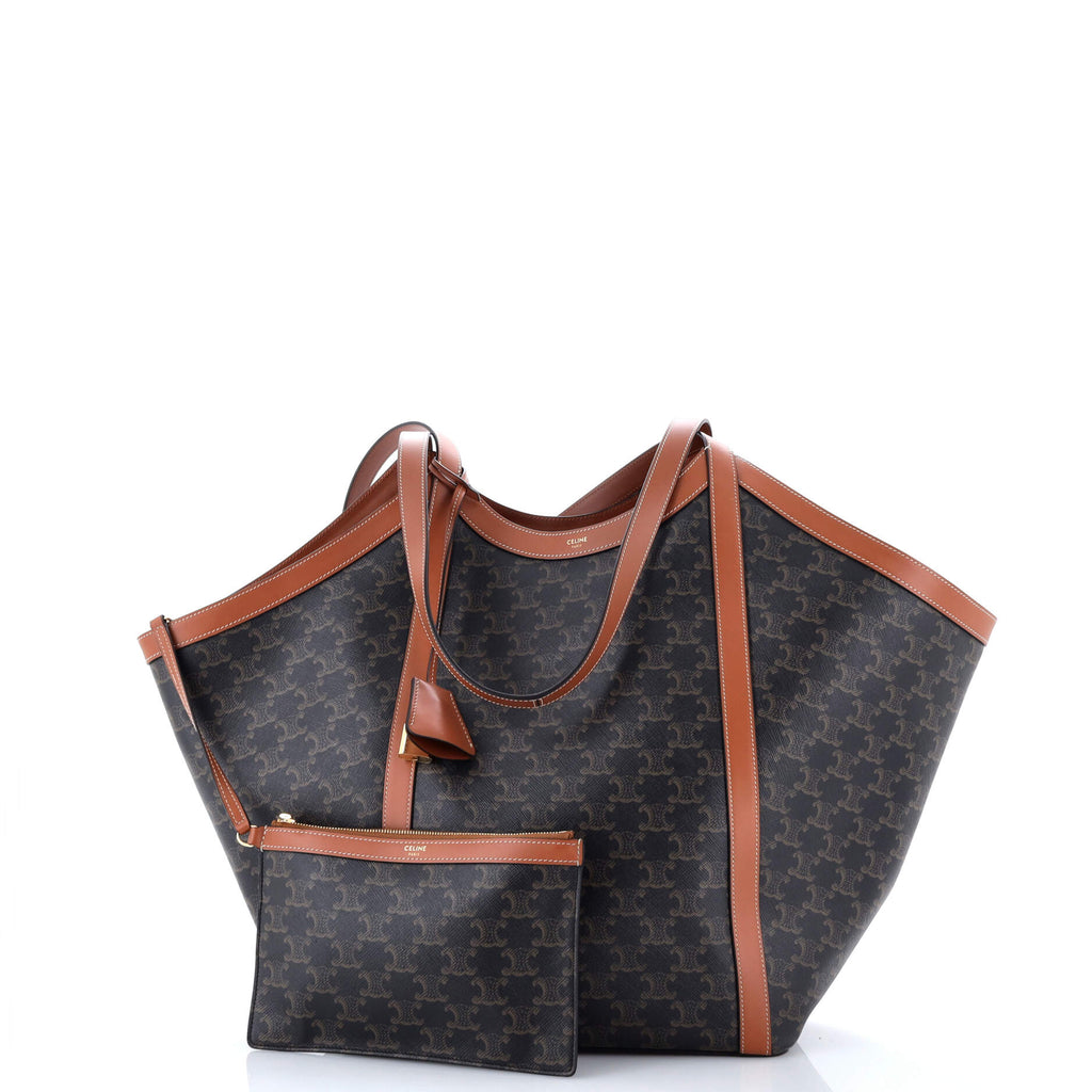 Cabas Shoulder Bag Triomphe Coated Canvas Large