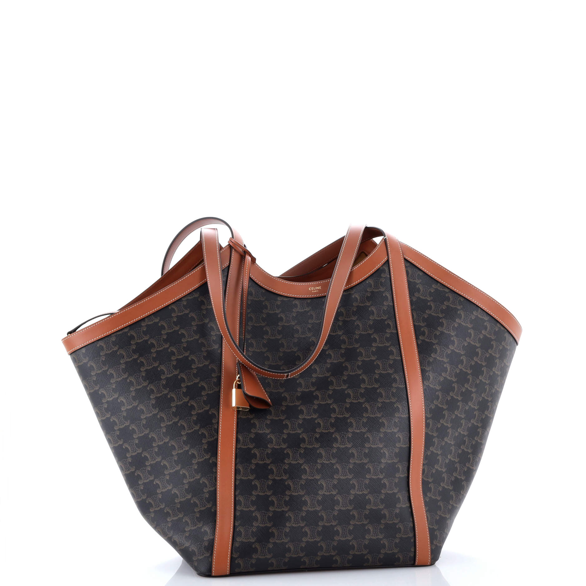 Cabas Shoulder Bag Triomphe Coated Canvas Large