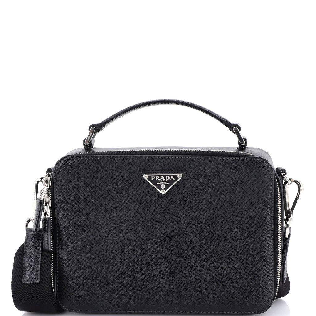 Brique Crossbody Bag Saffiano Leather Small