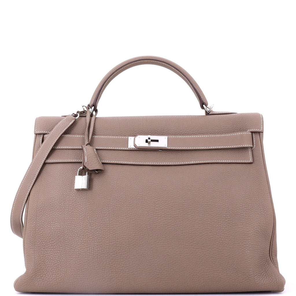 Kelly Handbag Grey Togo with Palladium Hardware 40