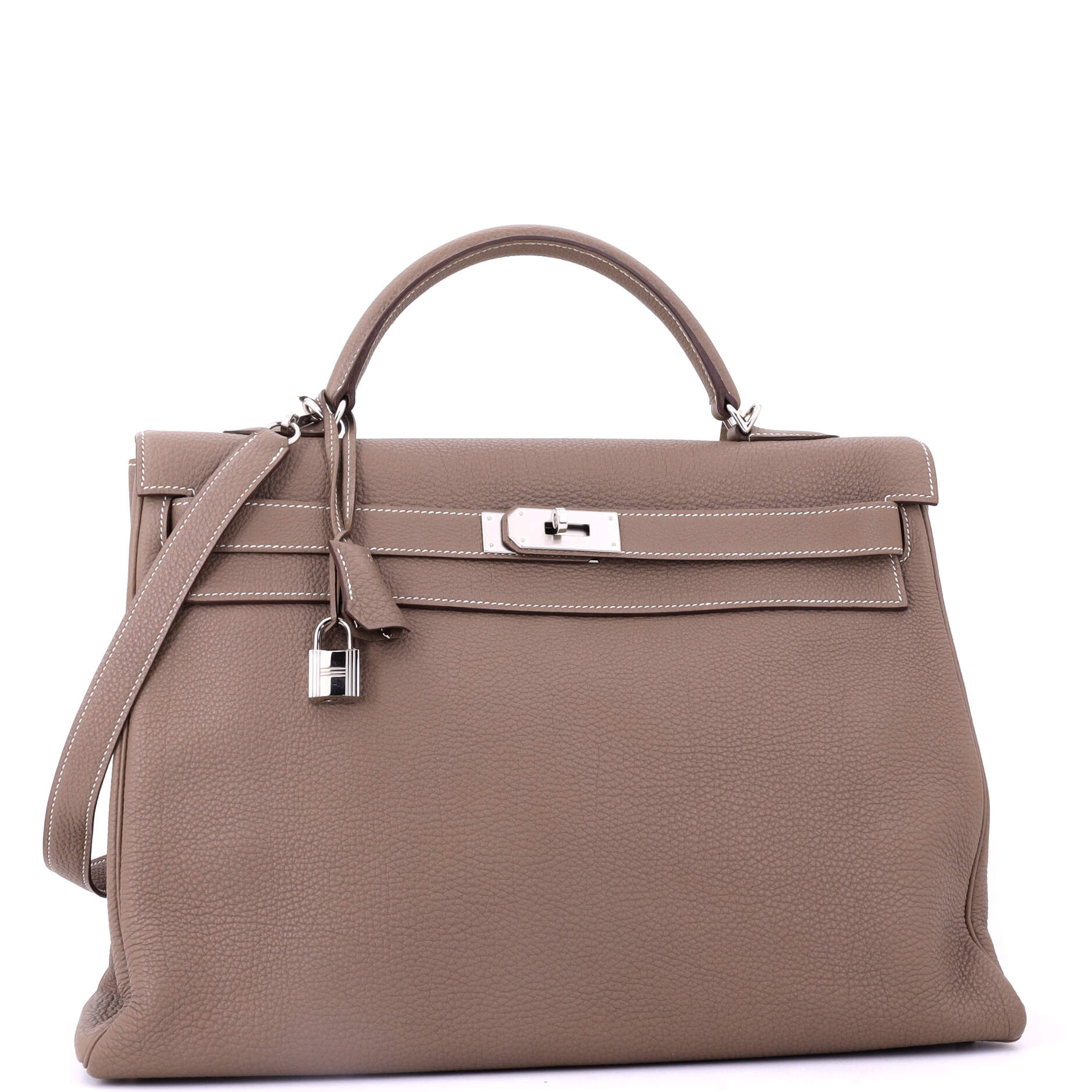 Kelly Handbag Grey Togo with Palladium Hardware 40