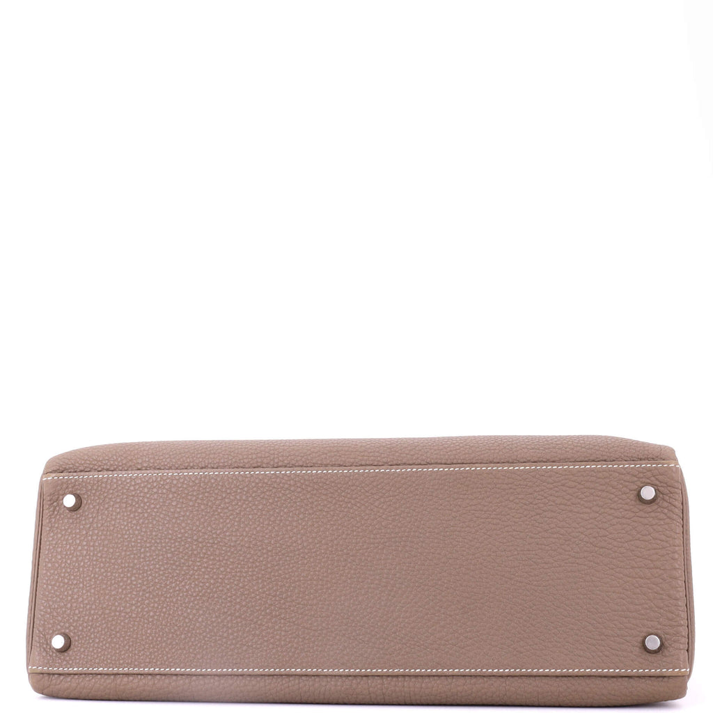 Kelly Handbag Grey Togo with Palladium Hardware 40