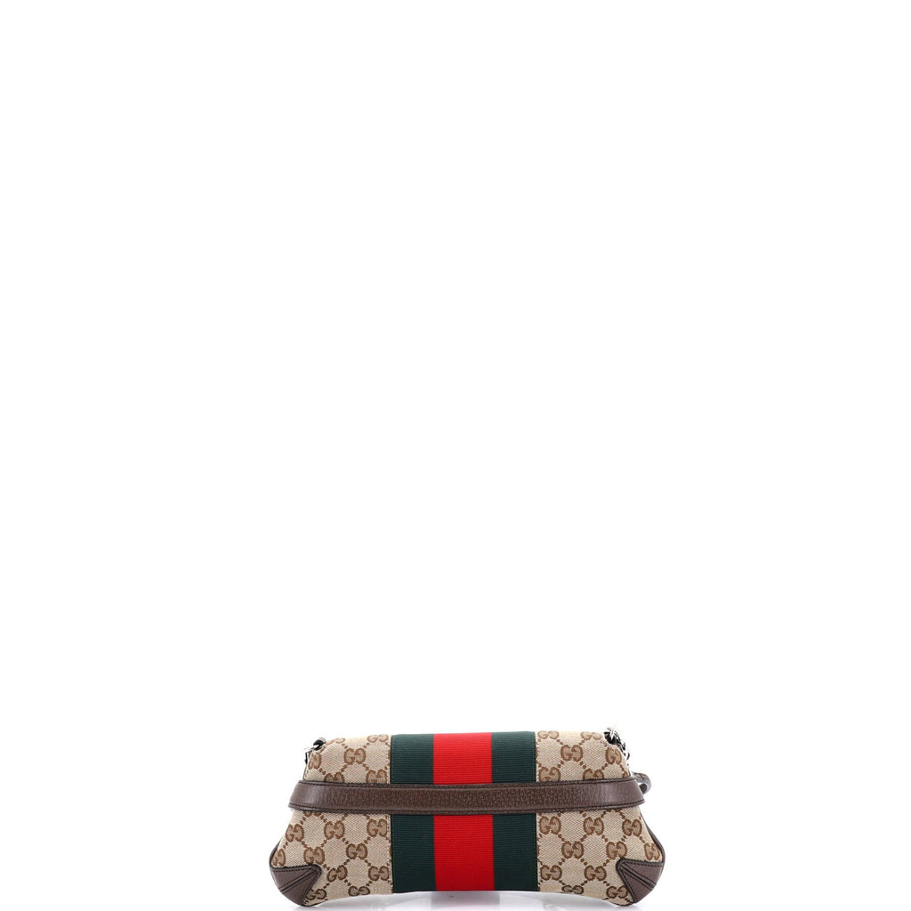 Horsebit NM Web Chain Clutch GG Canvas Small
