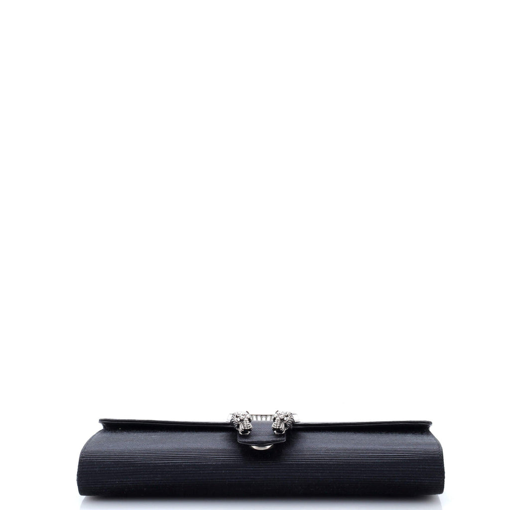 Dionysus Chain Clutch Ribbed Satin with Crystals Long