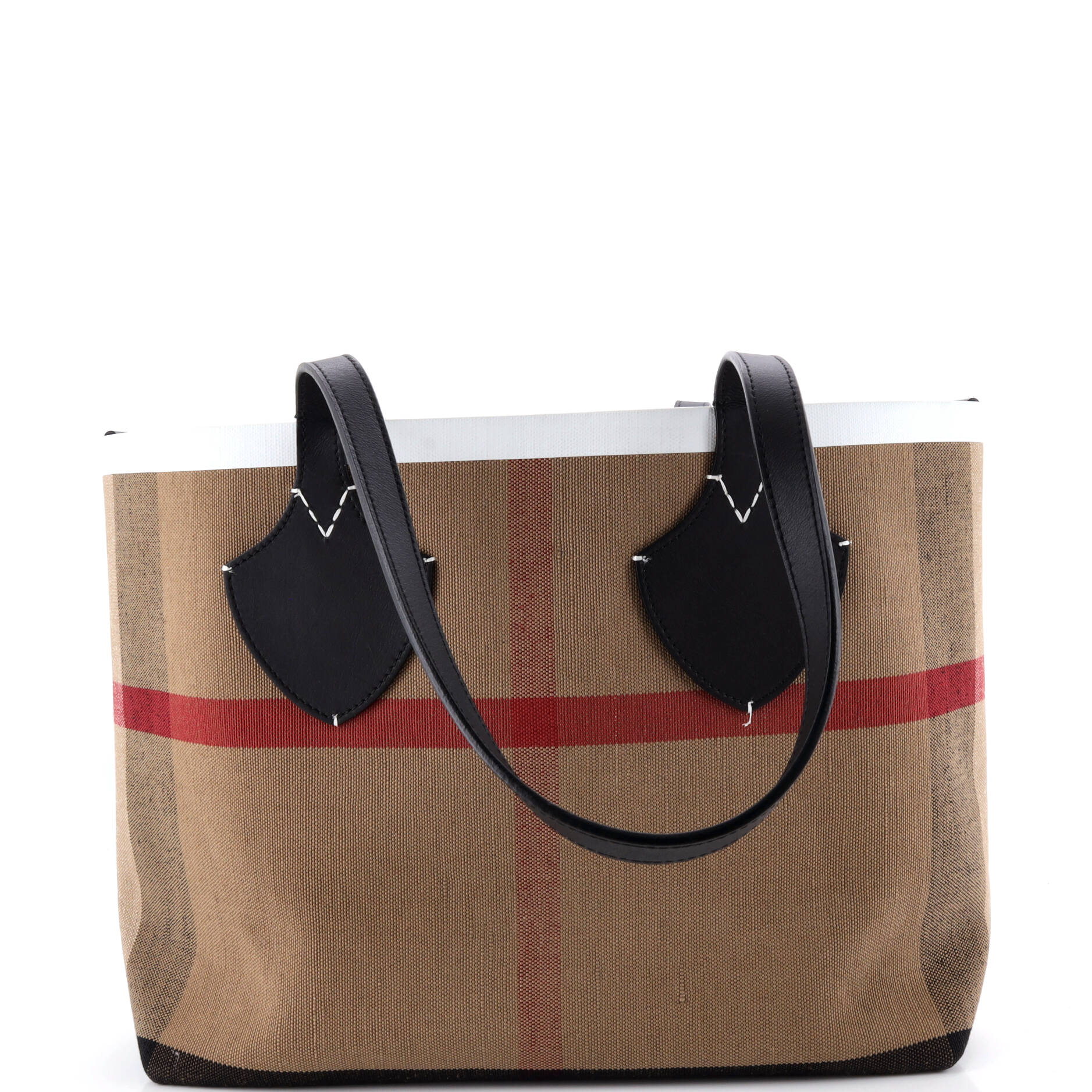 Reversible Giant Tote House Check Canvas and Leather Medium