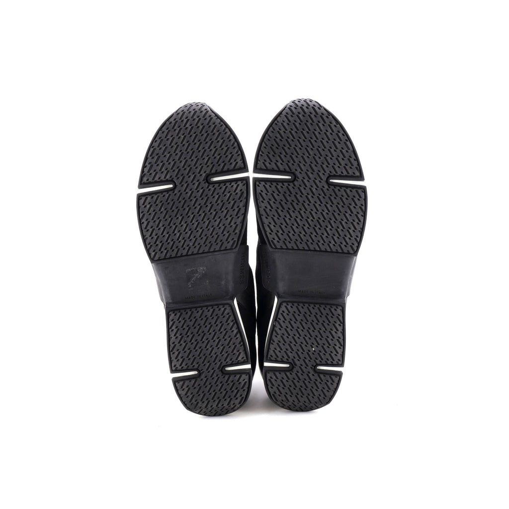 Men's Sock High-Top Sneakers Knit Fabric with Leather