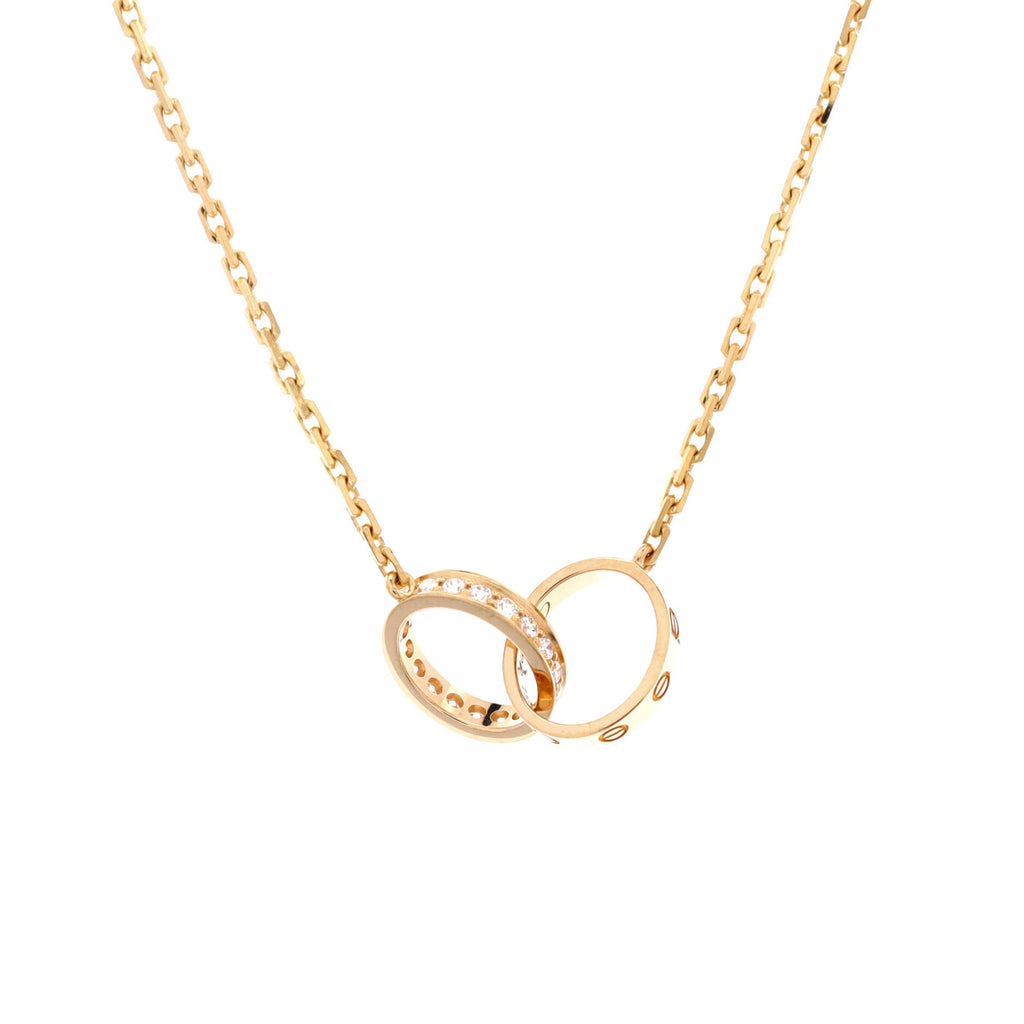 Love Interlocking Necklace 18K Yellow Gold and Diamonds