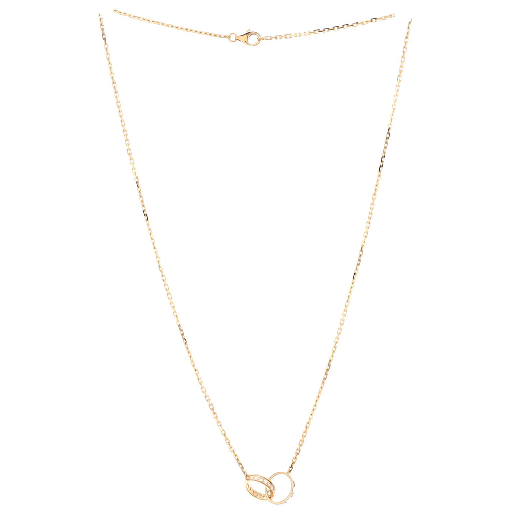 Love Interlocking Necklace 18K Yellow Gold and Diamonds