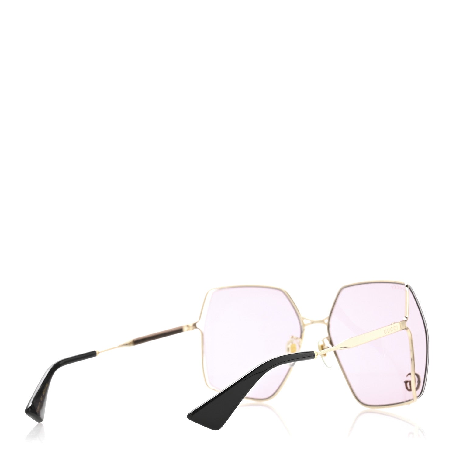 Metal Square Frame Sunglasses GG0817S Gold Purple