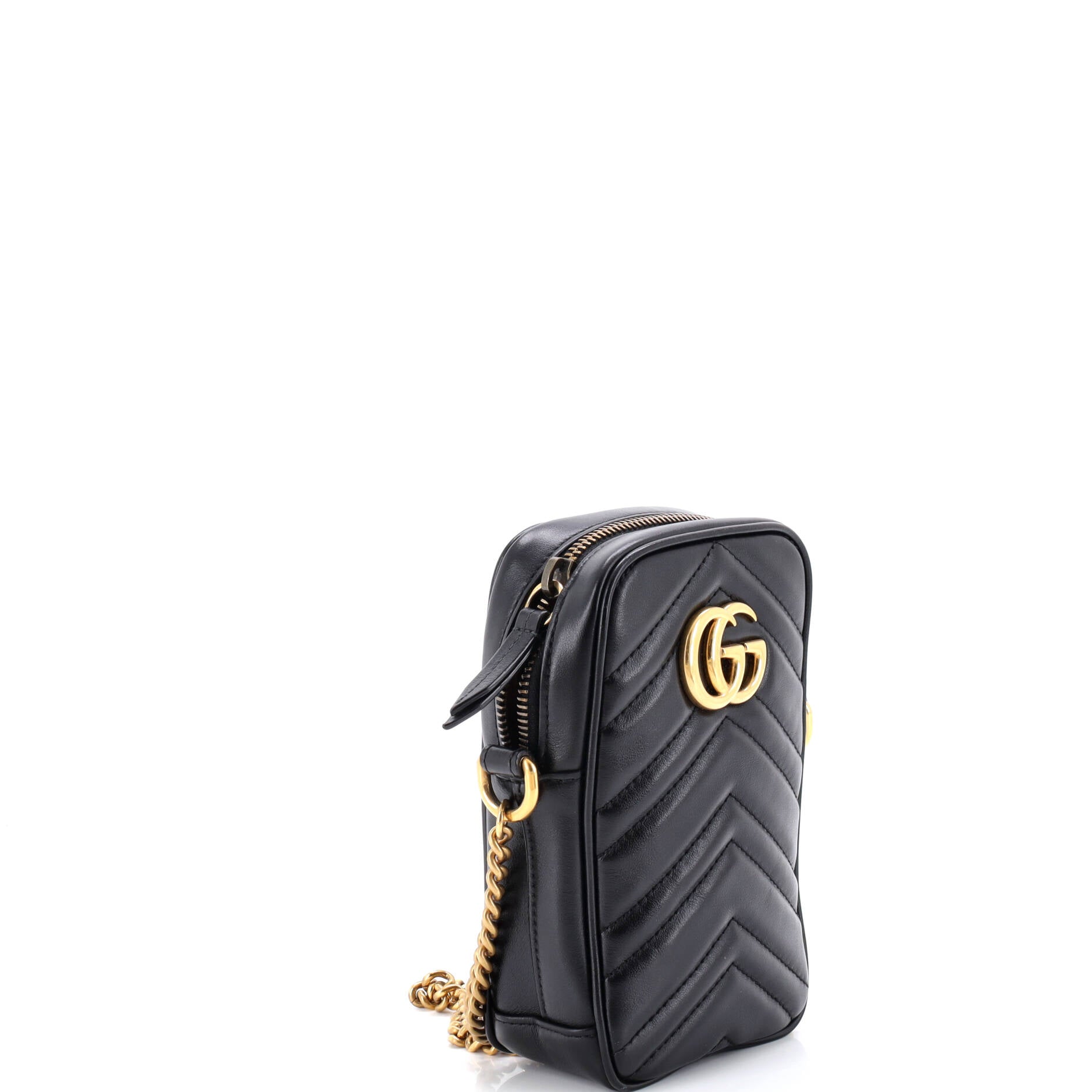 GG Marmont Vertical Phone Crossbody Bag Matelasse Leather Mini