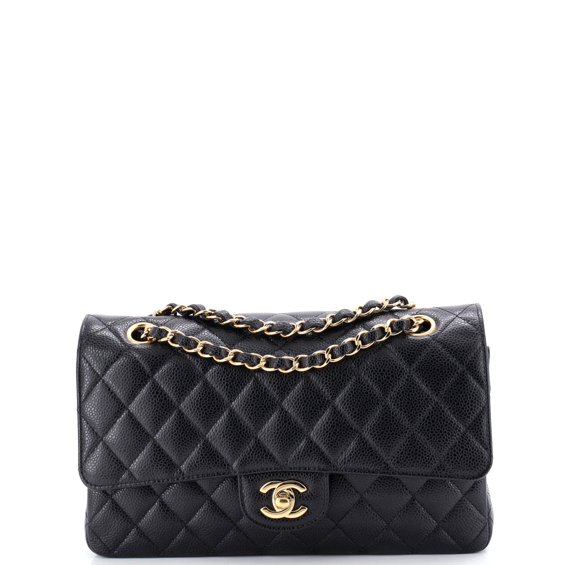 Classic Double Flap Bag Quilted Caviar Medium