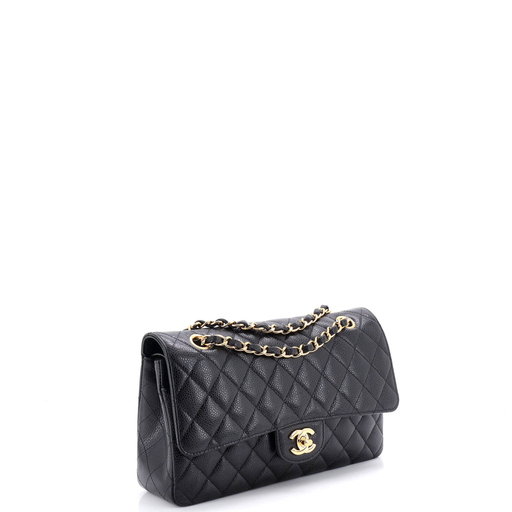 Classic Double Flap Bag Quilted Caviar Medium