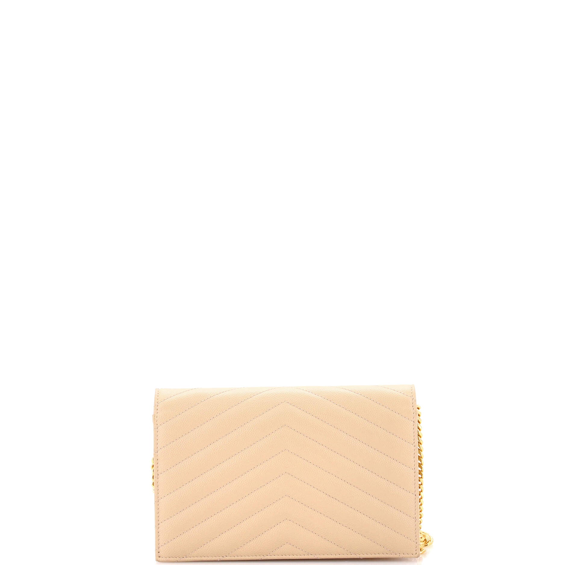 Classic Monogram Wallet on Chain Matelasse Chevron Leather Small