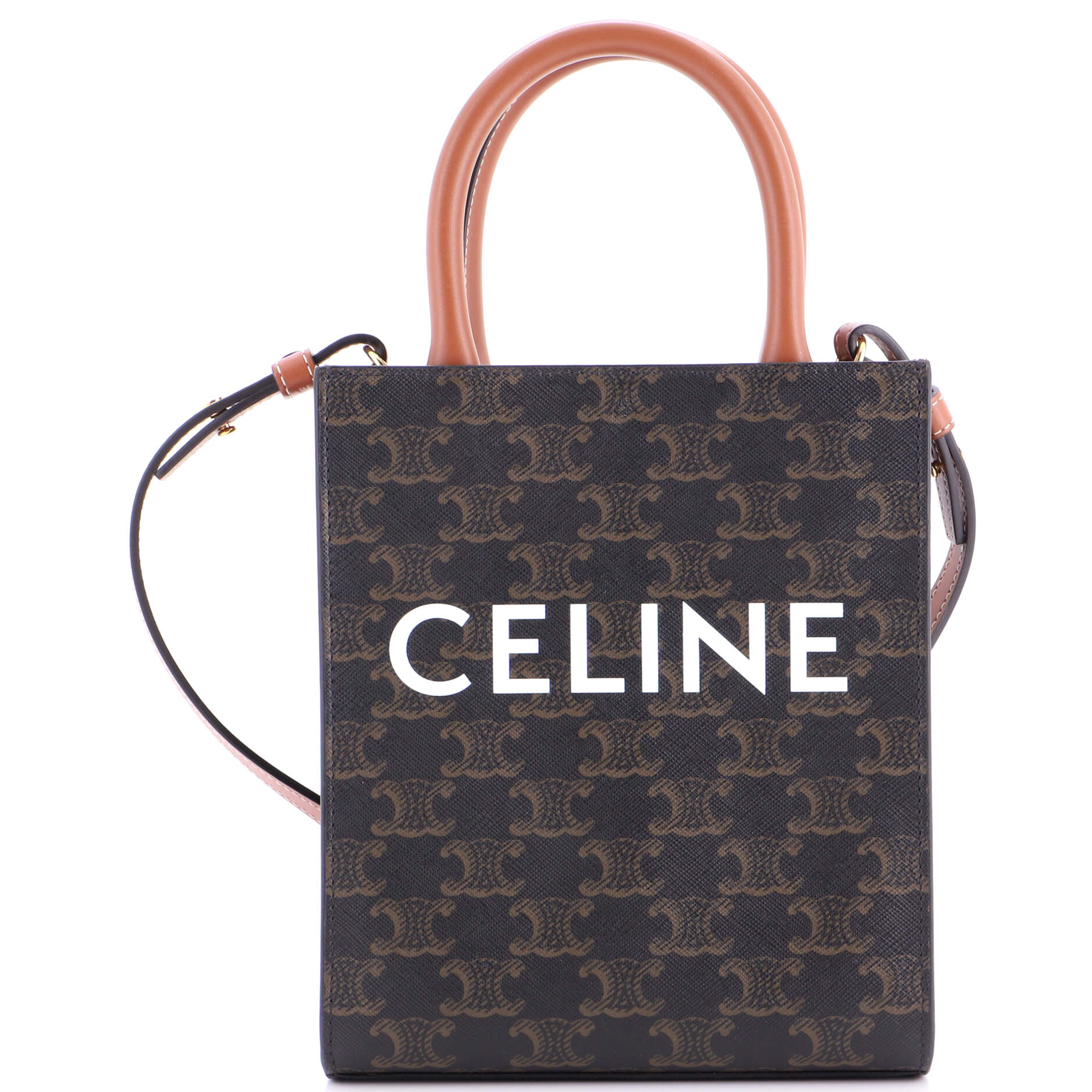 Vertical Cabas Tote Triomphe Coated Canvas Mini