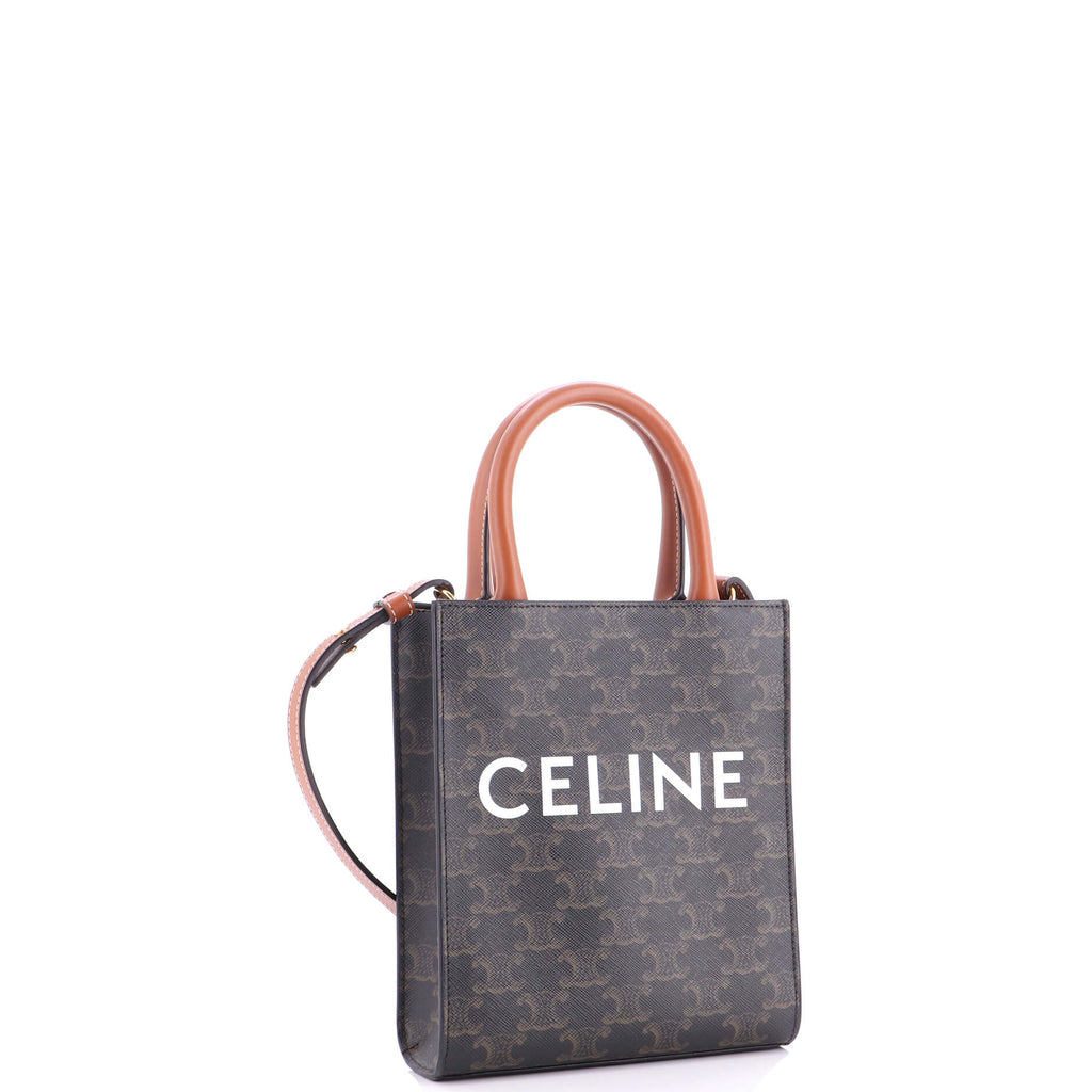 Vertical Cabas Tote Triomphe Coated Canvas Mini