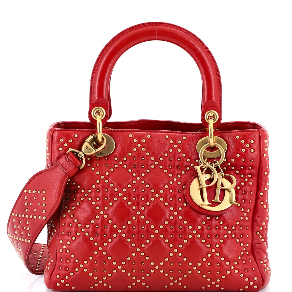 Supple Lady Dior Bag Cannage Studded Lambskin Medium