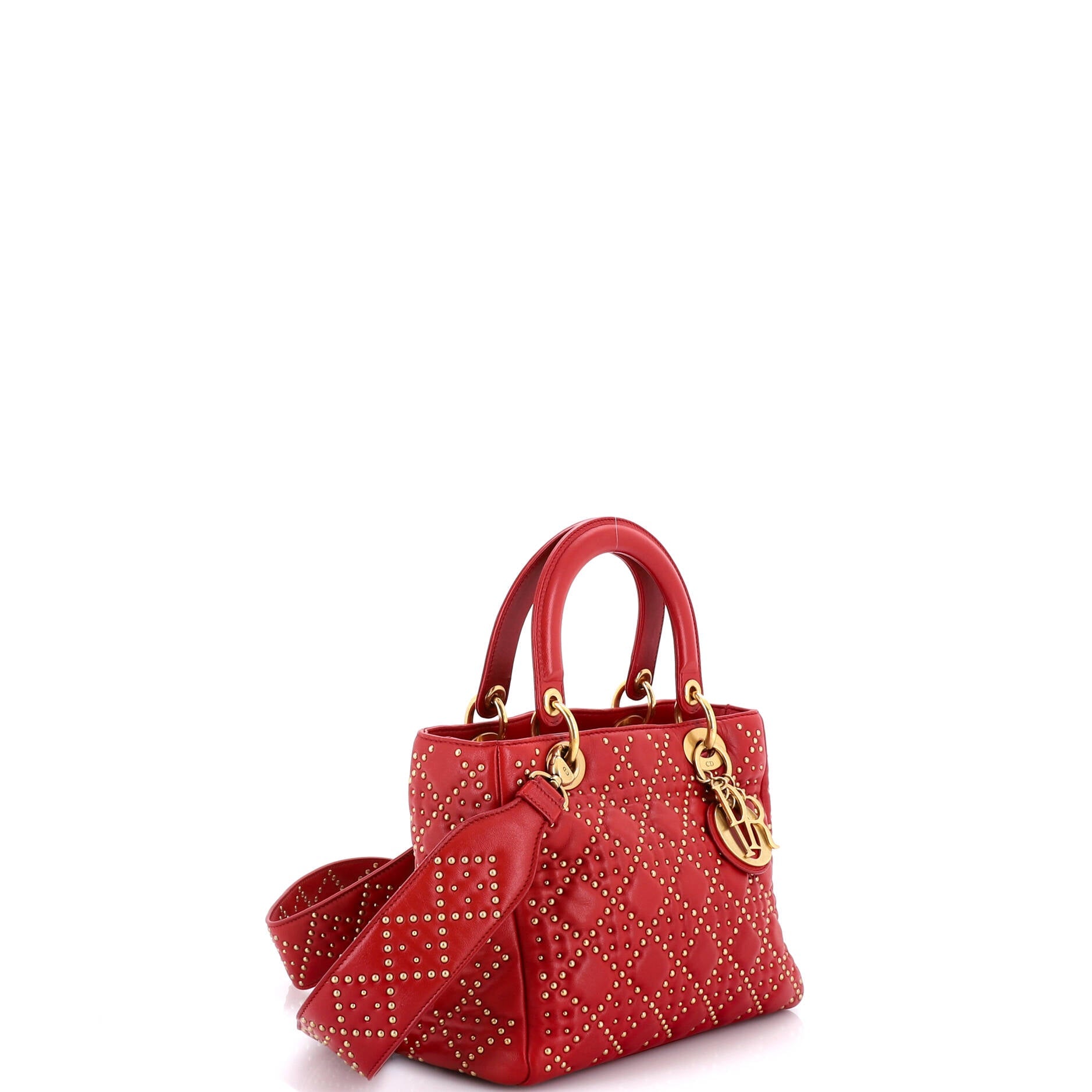 Supple Lady Dior Bag Cannage Studded Lambskin Medium
