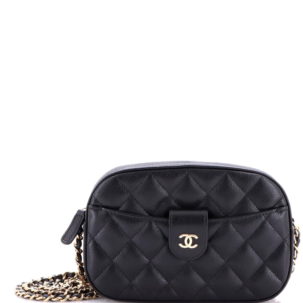 Slip Pocket Camera Case Bag Quilted Caviar Mini