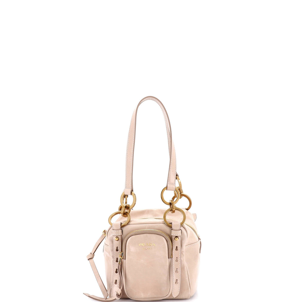 Dangle Top Handle Bag Leather Mini