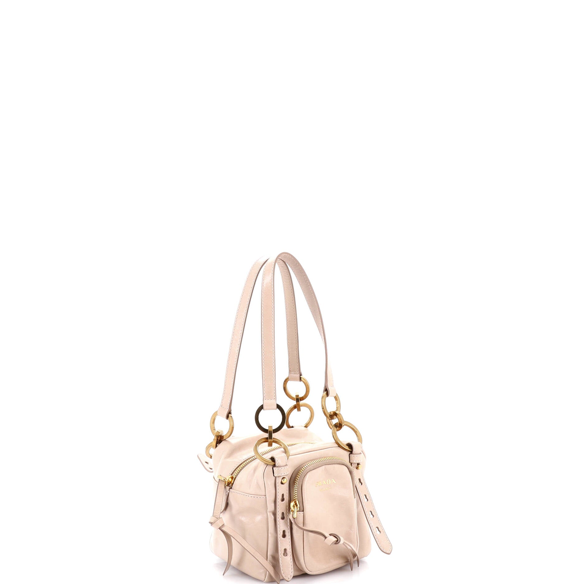 Dangle Top Handle Bag Leather Mini