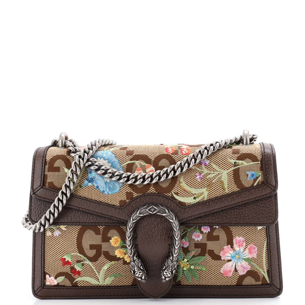 Dionysus Bag Embroidered Jumbo GG Canvas Small