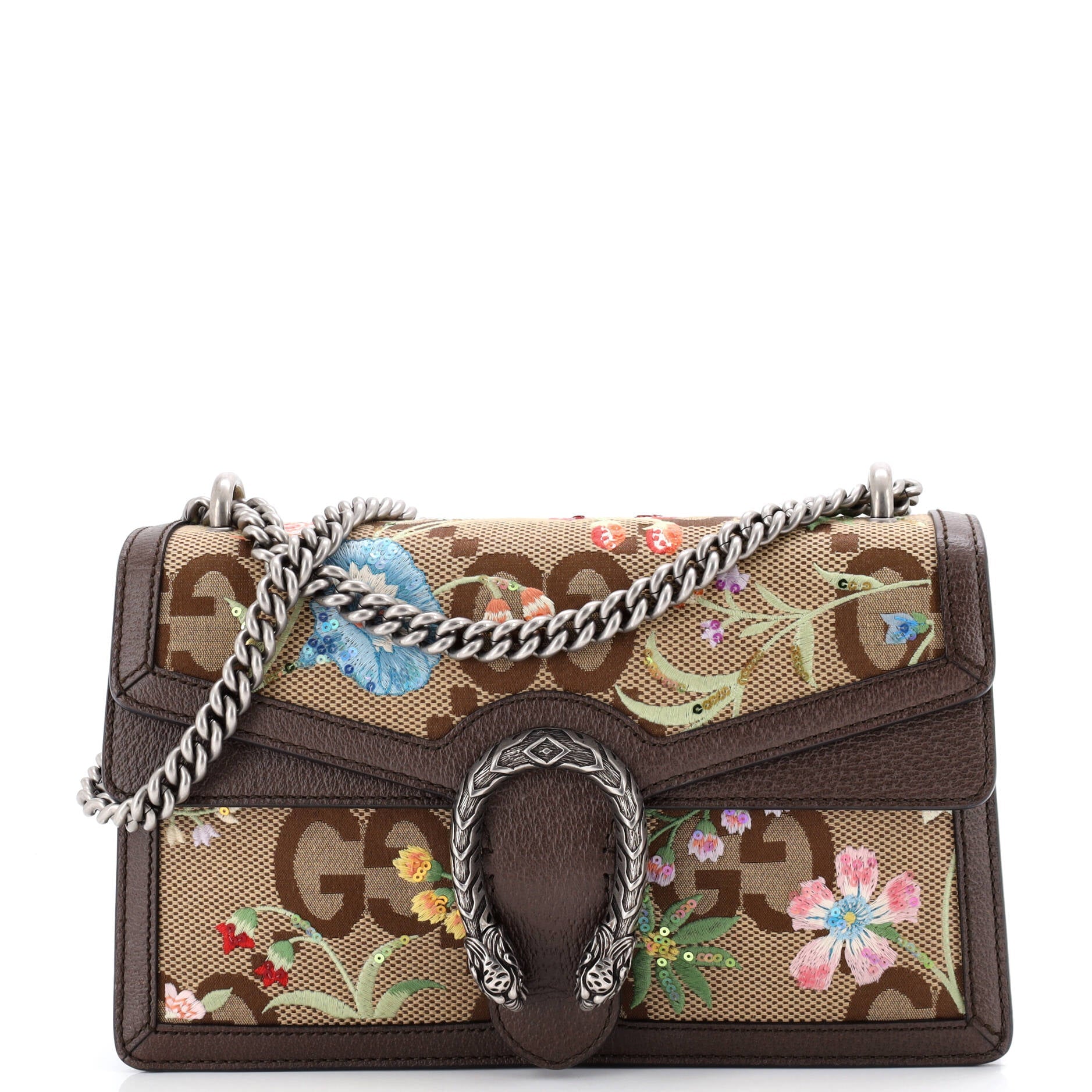 Dionysus Bag Embroidered Jumbo GG Canvas Small