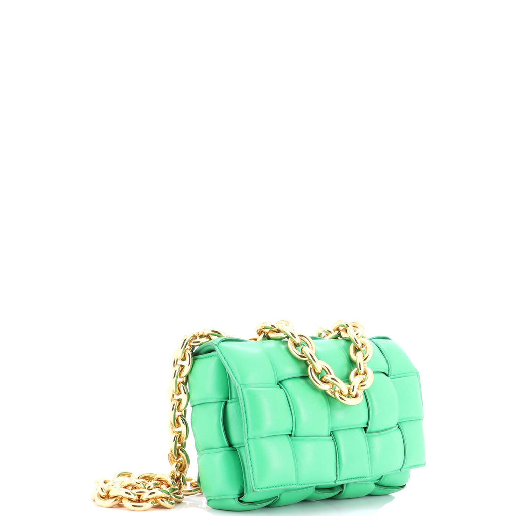 Cassette Chain Crossbody Bag Padded Maxi Intrecciato Leather