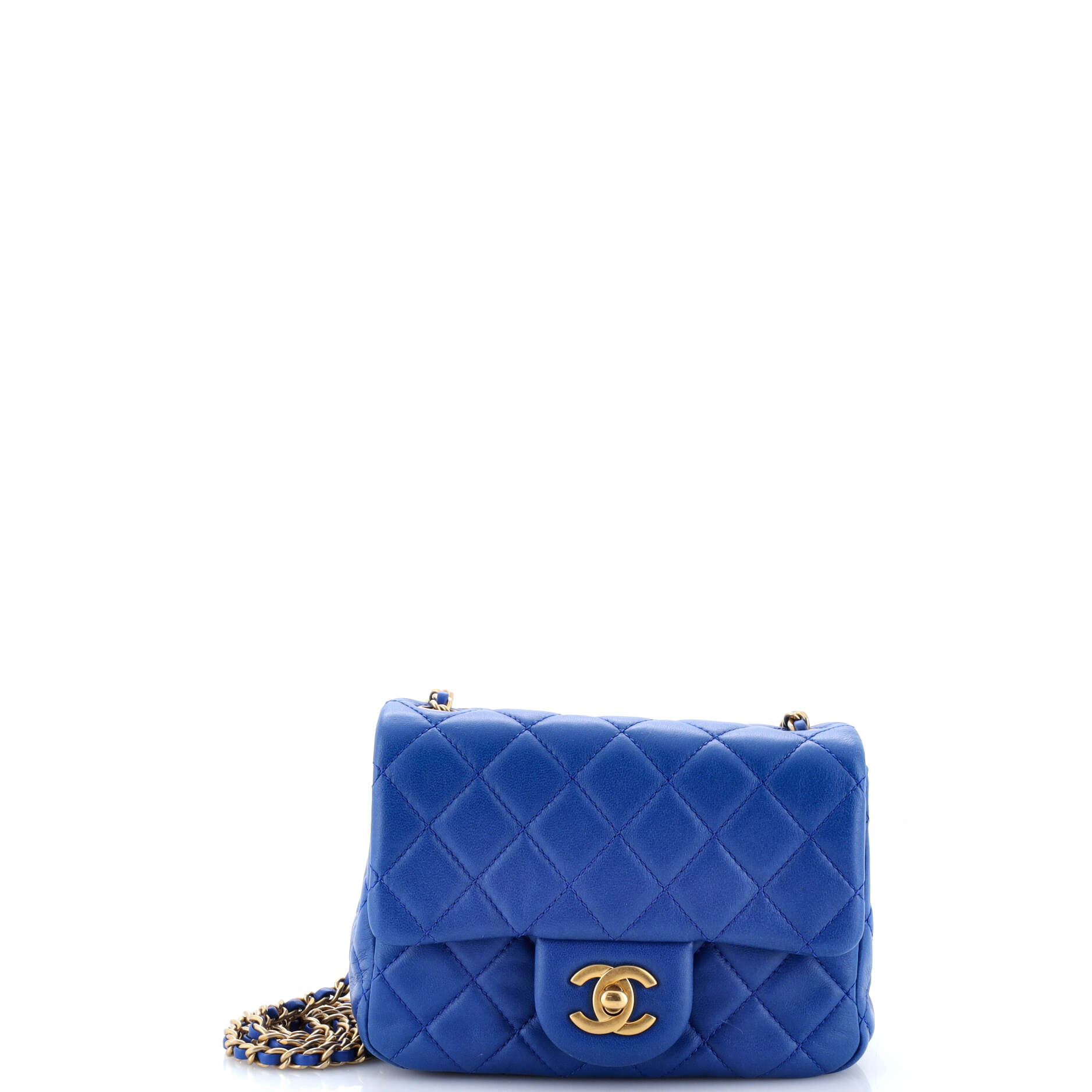 Pearl Crush Square Flap Bag Quilted Lambskin Mini
