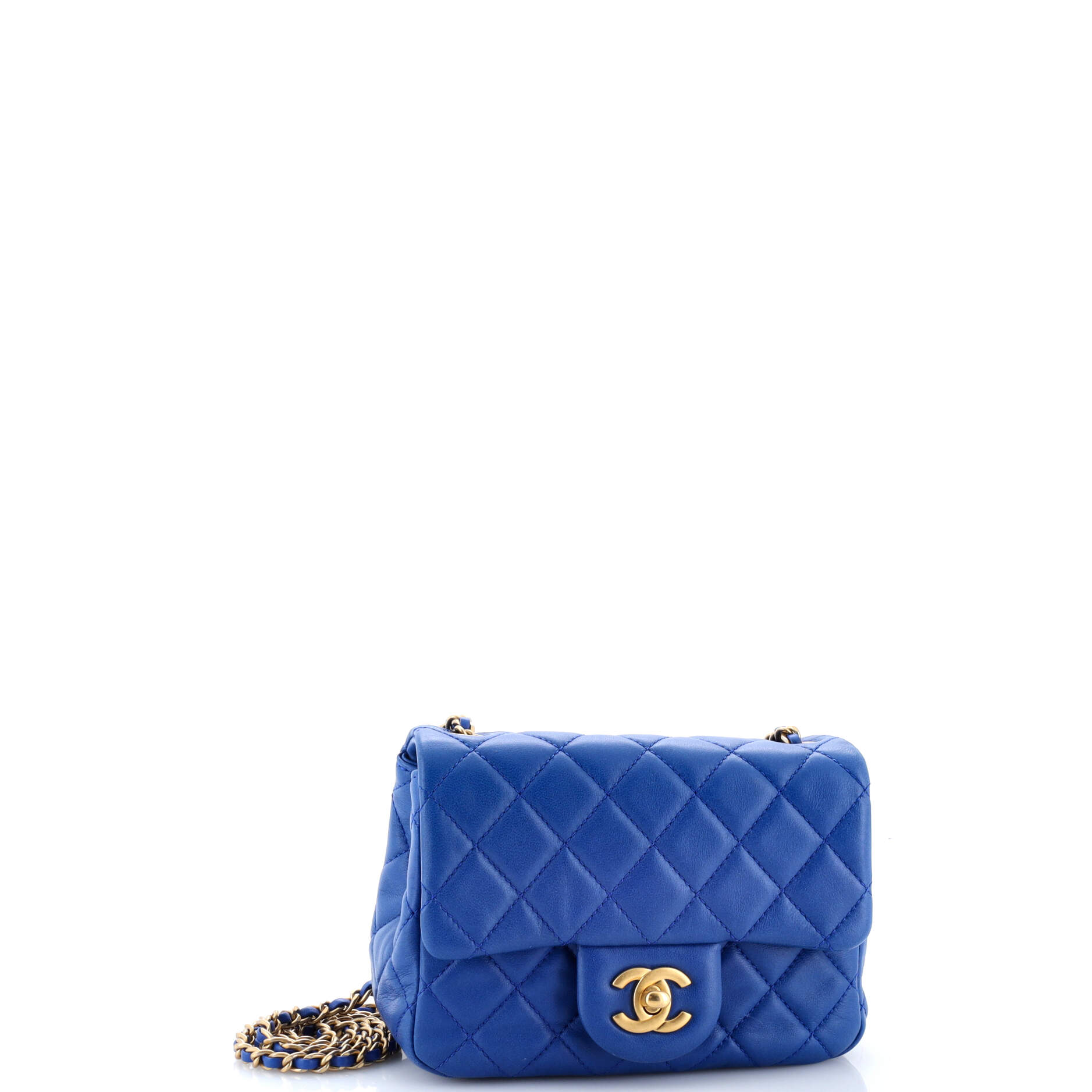Pearl Crush Square Flap Bag Quilted Lambskin Mini