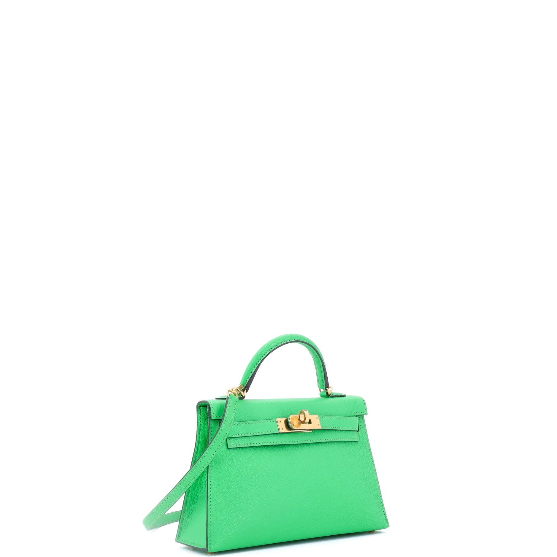 Kelly Mini II Bag Vert Comics Chevre Mysore with Gold Hardware 20